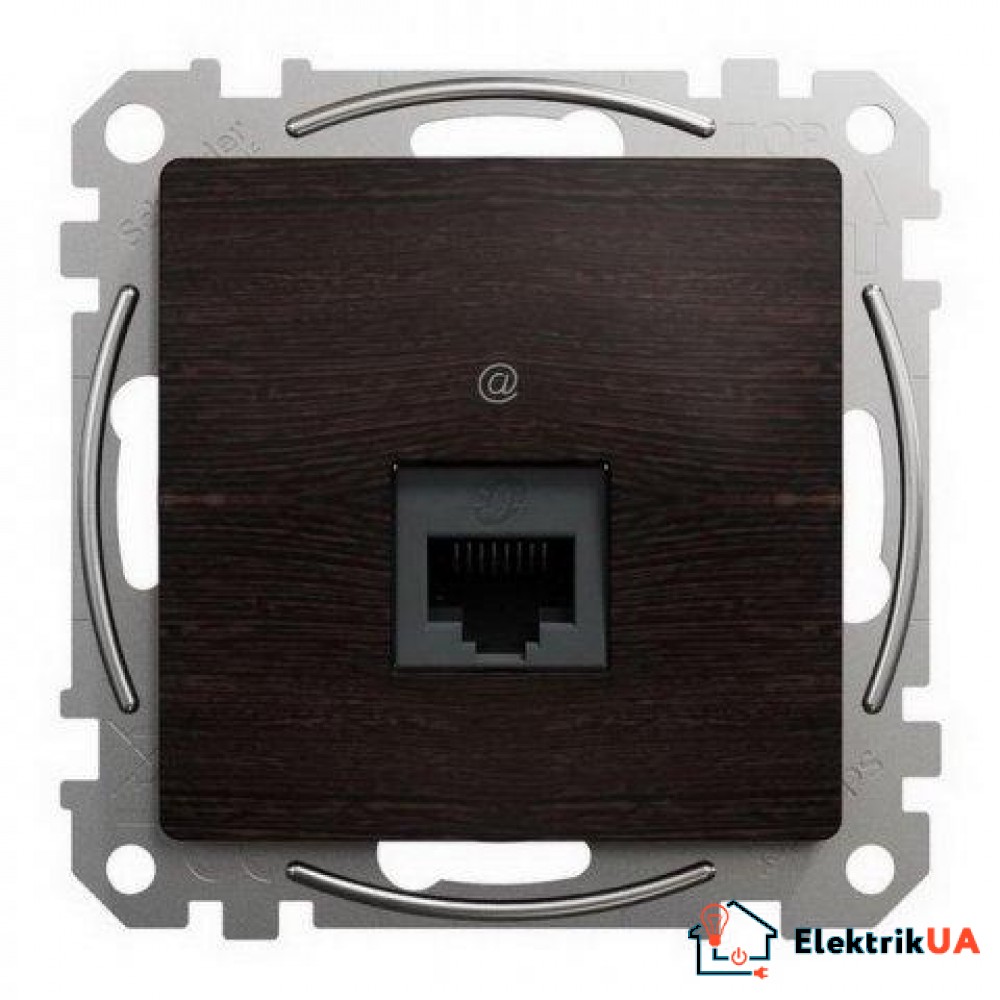 Розетка компьютерная 1-на UTP Cat5e Schneider Electric Sedna Design Венге SDD181451